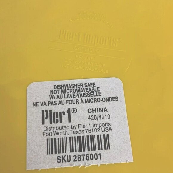 Pier 1 Carmelo Salad Luncheon Plates Set of 6 Yellow Orange Crackle Melamine - Picture 5 of 8